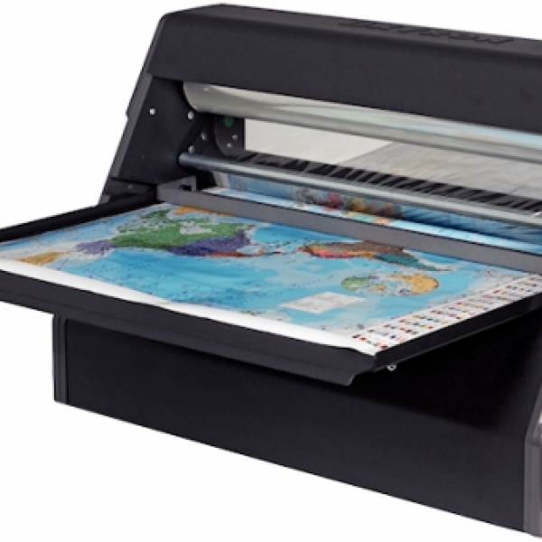 Brooks poster printer bundle printing a color art map of the world.
